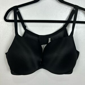 Cacique Black Underwire Plunging Neckline Push Up Bra Size 44D
